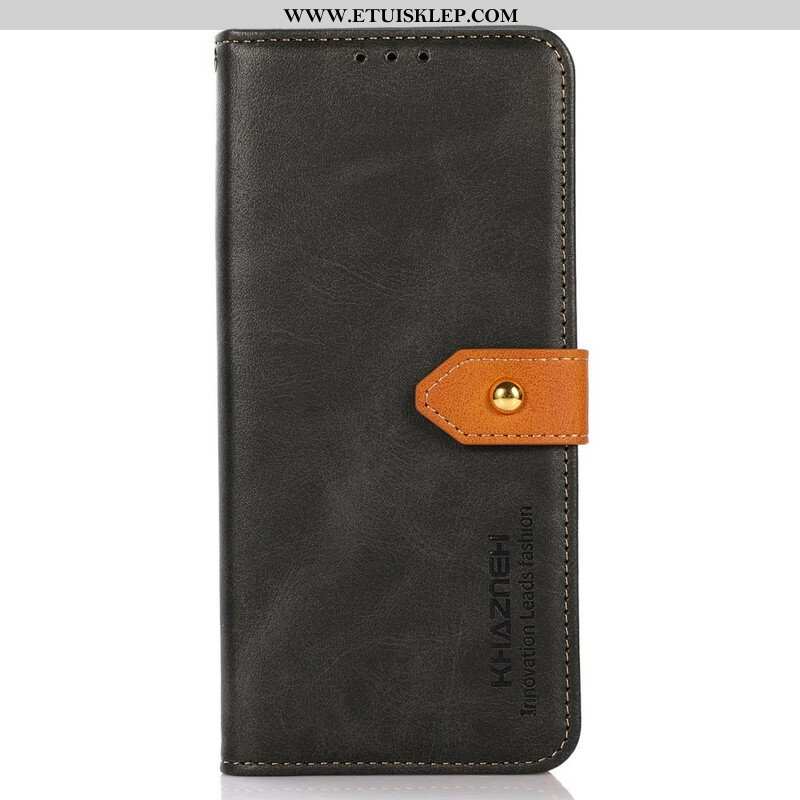 Etui Folio do OnePlus Nord 2 5G Dwukolorowe Złote Zapięcie Khazneh